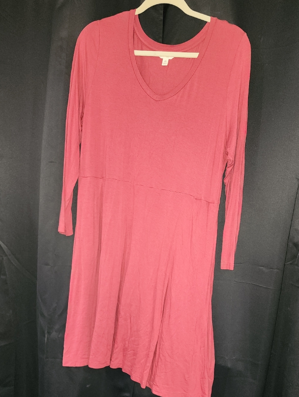 Terra & Sky Long Sleeve V-Neck A-Line Dress - Rose